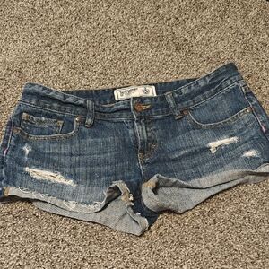 PINK Victoria's Secret Distressed Low Rise Denim Shorts